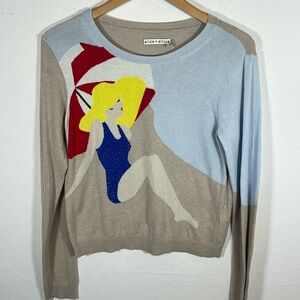 Alice + Olivia sunbather beach sweater size M medium